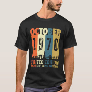 Camiseta 50 Hecho En Octubre De 1970 50
