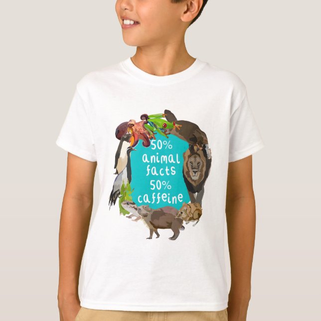 Camiseta 50% Hechos Animales 50% Cafeína (Anverso)