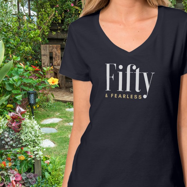 Camiseta 50 & Intrépida Tipografía Sencillo,Cumpleaños Mode (Subido por el creador)