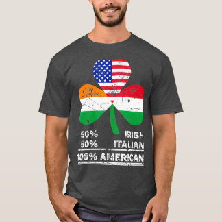 Camiseta 50 Media Irlandesa Media Italiana 100 Bandera Amer