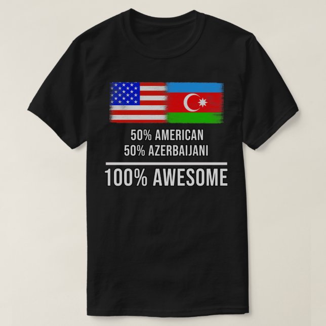 Camiseta 50 norteamericanos 50 azerbaiyanos 100 increíbles  (Diseño del anverso)