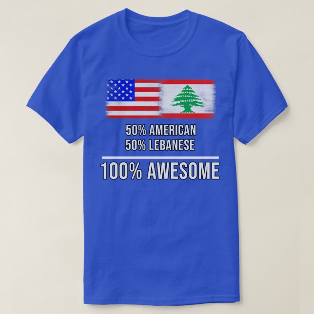 Camiseta 50 norteamericanos 50 libaneses 100 increíbles reg (Diseño del anverso)
