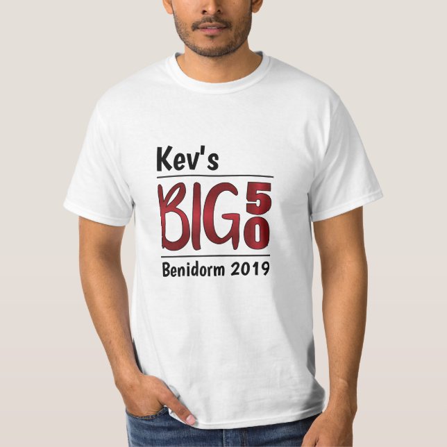 Camiseta 50.o cumpleaños personalizado del varón (Anverso)