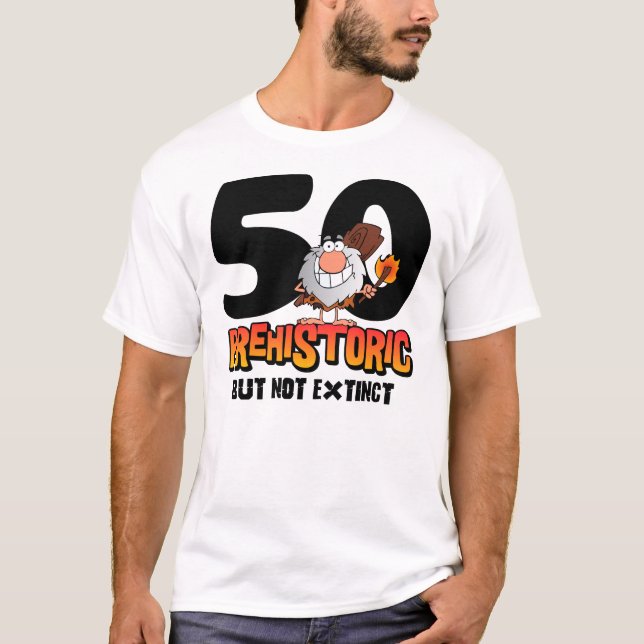 Camiseta 50.o cumpleaños prehistórico (Anverso)
