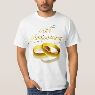 Camiseta 50.o Escritura del oro del aniversario el  