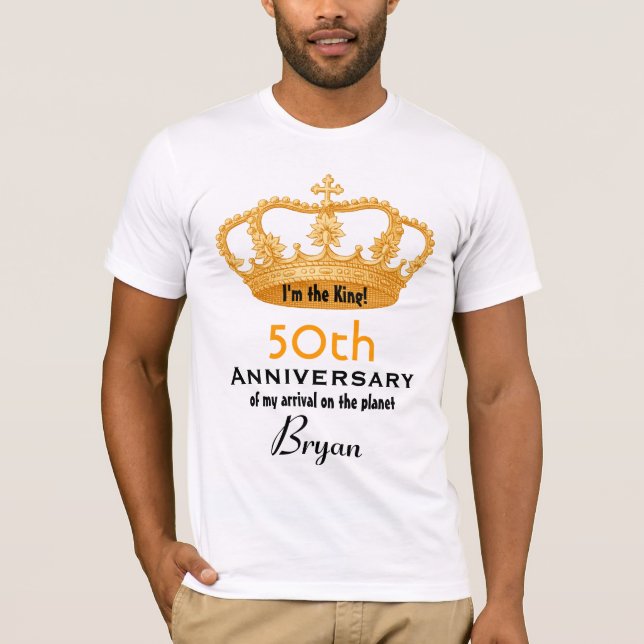 Camiseta 50.o Rey FUNNY del cumpleaños del aniversario (Anverso)
