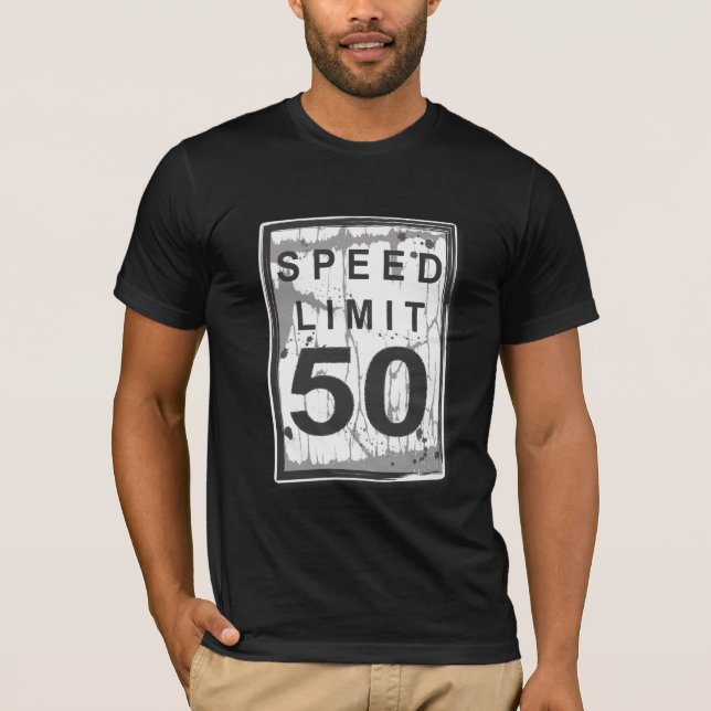 Camiseta 50.o Rótulo sucio divertido del límite de (Anverso)