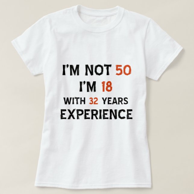Camiseta 50.os diseños del cumpleaños (Diseño del anverso)
