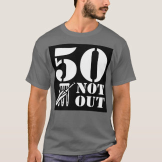 Camiseta 50 Pegatina de Diseño de Cricket No Out Cricket