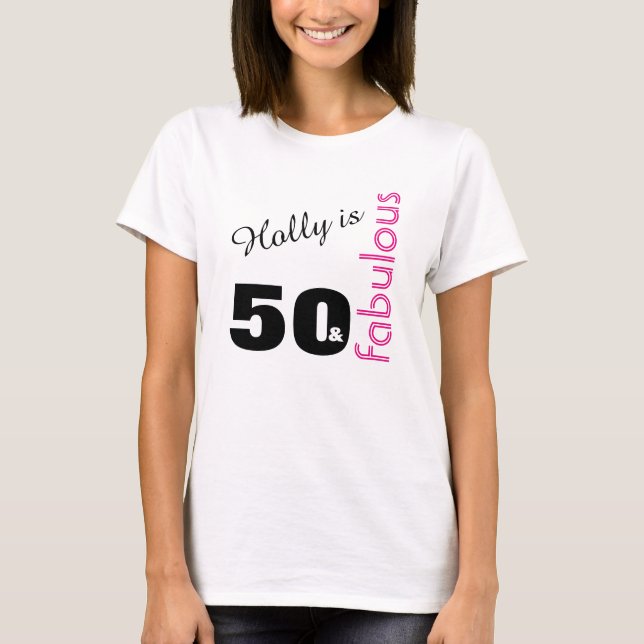 Camiseta 50 personalizados y 50.o cumpleaños temático (Anverso)