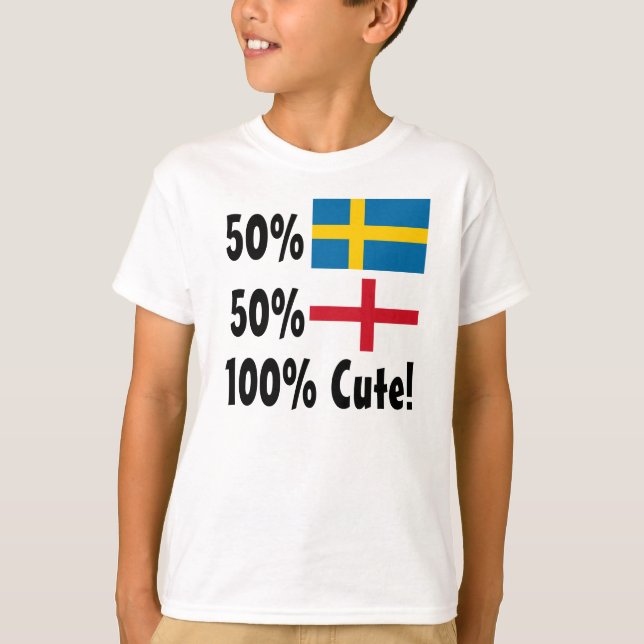 Camiseta 50% Sueco 50% Inglés 100% Cute (Anverso)