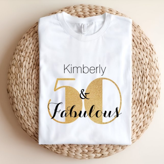 Camiseta 50 y fabulosa fiesta de cumpleaños personalizada d (Subido por el creador)