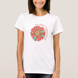 Camiseta 50 y fabulosa floral rosa retro