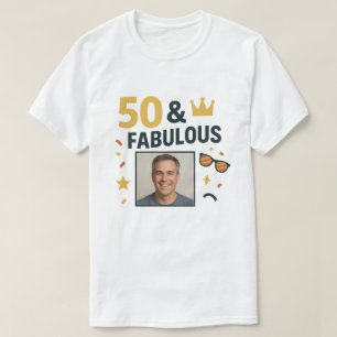 Camiseta 50 y fabulosa foto Personalizado Cumpleaños