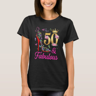 Camiseta 50 y fabulosas mariposas de 50 años de edad 50 de 