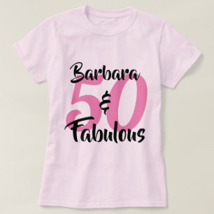 Camiseta 50 y fabuloso cumpleaños personalizado