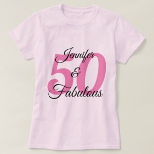 Camiseta 50 y Fabuloso Cumpleaños Personalizado Fiesta