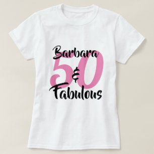 Camiseta 50 y Fabuloso Cumpleaños Personalizado Fiesta de C