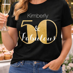 Camiseta 50 y Fabuloso Cumpleaños Personalizado Fiesta de O
