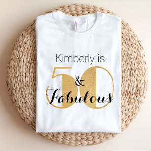 Camiseta 50 y Fabuloso Cumpleaños Personalizado Fiesta de O