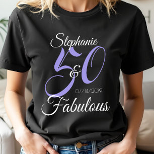 Camiseta 50 y Fabuloso Cumpleaños Personalizado Fiesta Rosa