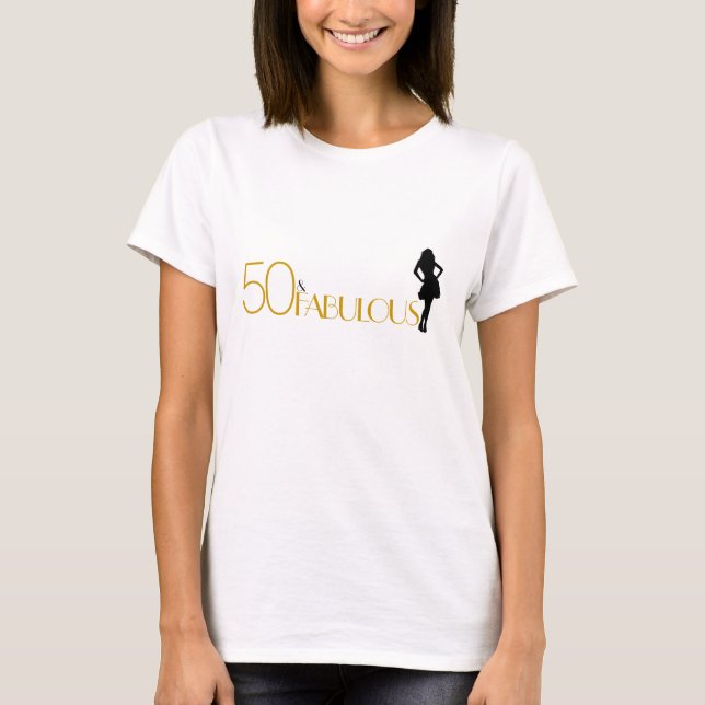 Camiseta 50 Y FABULOSO ES MI DIVERSIÓN Gold Modern (Anverso)
