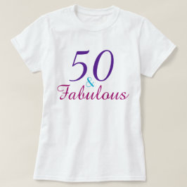 Camiseta 50 y Fabuloso Personalizado azul morado rosado