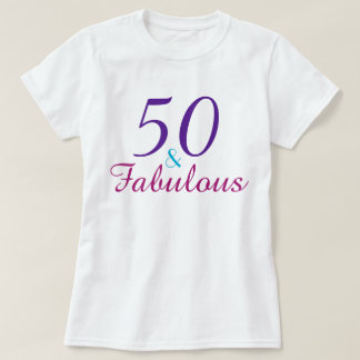 Camiseta 50 y Fabuloso Personalizado azul morado rosado