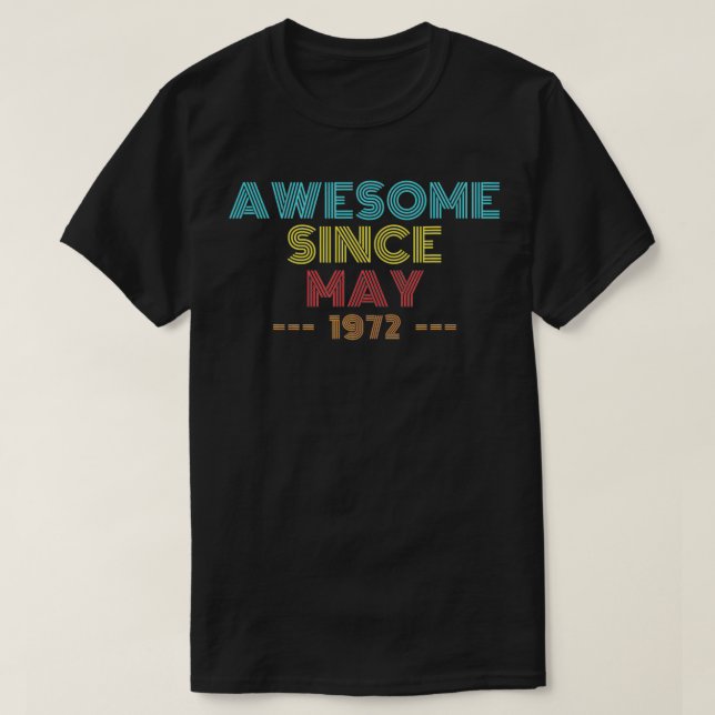 Camiseta 50 Years Old Awesome Since May 1972 50th Birthday  (Diseño del anverso)