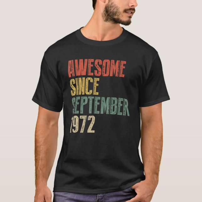 Camiseta 50 Years Old  Awesome Since September 1972 50th 9 (Anverso)