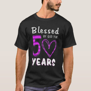 Camiseta 50th Birthday Blessed by God for 50 Years Old
