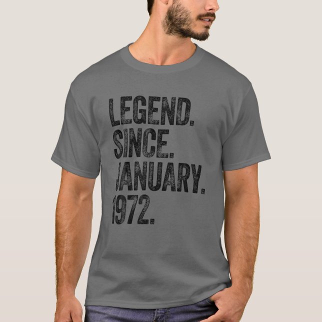 Camiseta 50Th Birthday January Born 50 Years Legend Since 1 (Anverso)