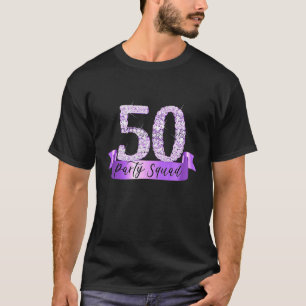 Camiseta 50th Birthday Party Squad I Purple Group Photo Dec
