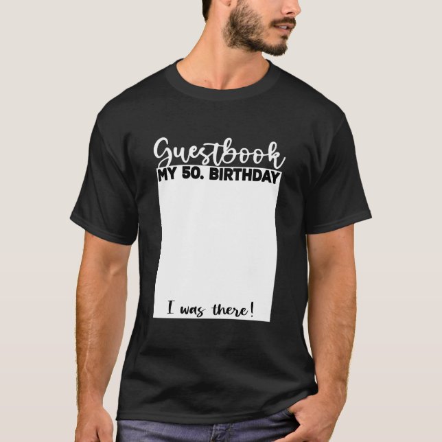 Camiseta 50Th Guest Book Bday Celebrant Guest List Guestboo (Anverso)