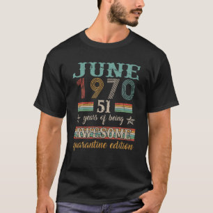 Camiseta 51ª Decoración De Cumpleaños Junio 1970 Hombres Mu