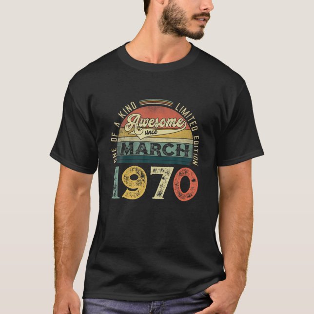 Camiseta 51ª Decoración De Cumpleaños Marzo 1970 Hombres Mu (Anverso)