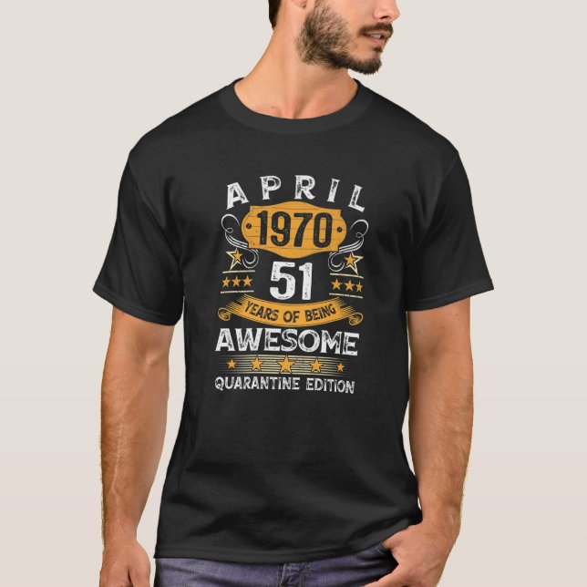 Camiseta 51ª Fecha De Nacimiento Retro Edición Limitada Abr (Anverso)