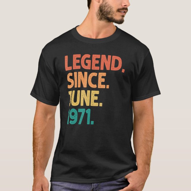 Camiseta 51ª leyenda de cumpleaños desde junio de 1971 de 5 (Anverso)