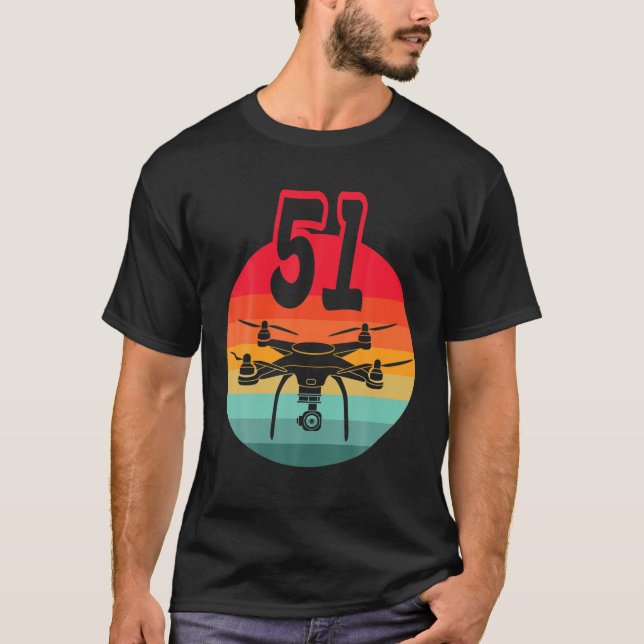 Camiseta 51º Cumpleaños I Drones De Control Remoto Retro Co (Anverso)