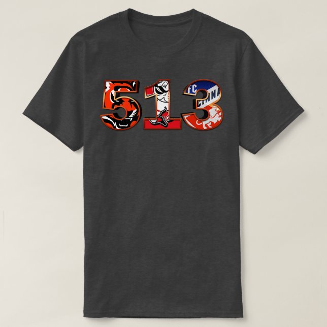 Camiseta 513 Código de área Deportes de Cincinnati (Diseño del anverso)