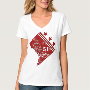 Camiseta 51.ª - Línea fronteriza de la bandera de Washing