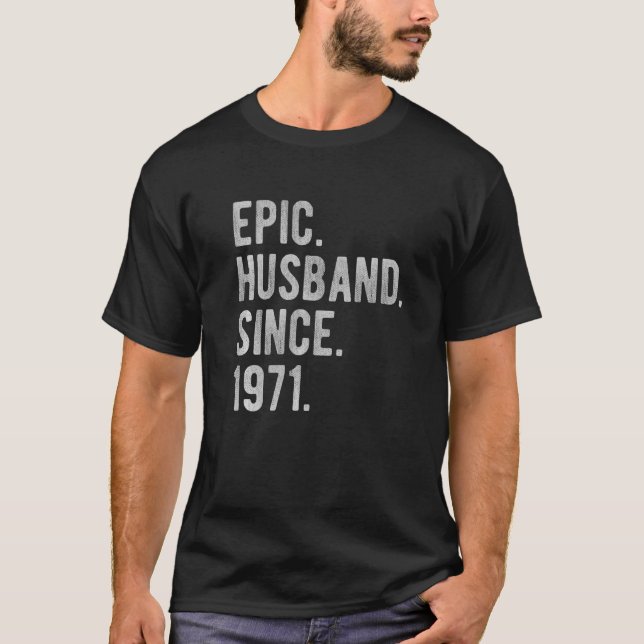 Camiseta 51° Aniversario Boda De Su Esposo Épico Sinc (Anverso)
