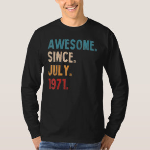 Camiseta 51 años de edad increíble desde julio de 1971 51º