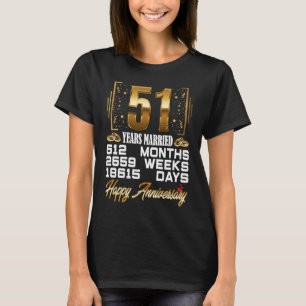 Camiseta 51 años de matrimonio: 51° aniversario Boda