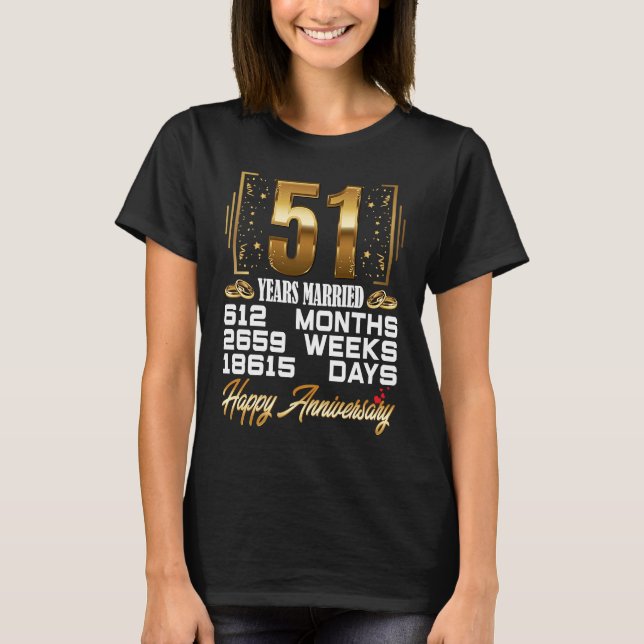 Camiseta 51 años de matrimonio: 51° aniversario Boda (Anverso)
