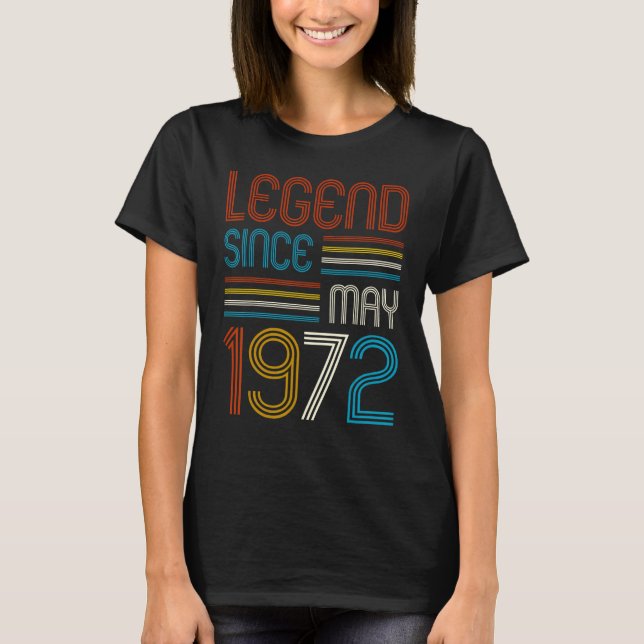 Camiseta 51° cumpleaños de leyenda desde mayo de 1972 51° n (Anverso)