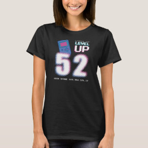 Camiseta 52.º Chica de cumpleaños Nivel 52 Video Gam desblo