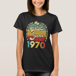 Camiseta 52 años de edad alucinante desde junio de 1970 52