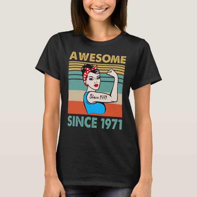 Camiseta 52 años de edad increíble desde 1971 52º cumpleaño (Anverso)