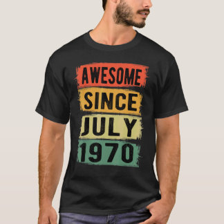 Camiseta 52 años de edad increíble desde julio de 1970 52º